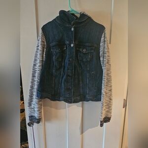 Jean and Knit Fabric Jacket